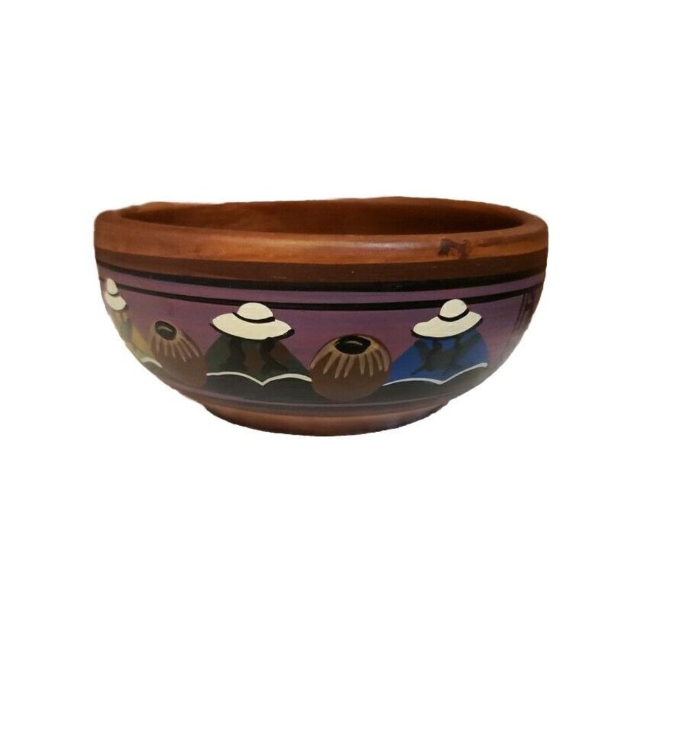 Pisac Cusco Peru Small Hand painted Bowl Pottery Peruvian Native Art Lama 4"